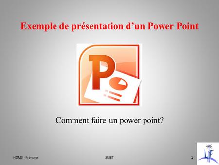 Exemple de présentation d’un Power Point